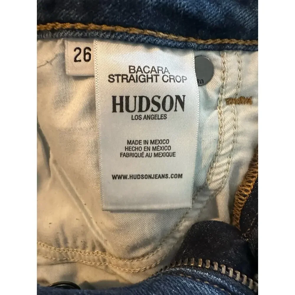 Hudson Women’s Baraca Straight Crop Cuffed Jeans Size 26 - Picture 6 of 7